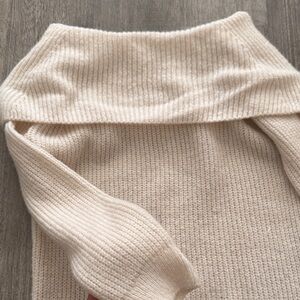 Mango Women's Soft Cream Off Shoulder Sweater Dress